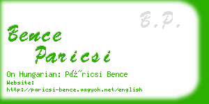 bence paricsi business card